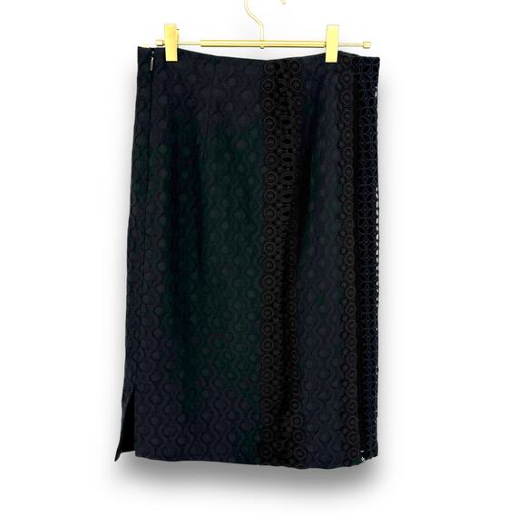 Rebecca Taylor Black Guipure Lace Pencil Skirt, Mid Length, Size 8 - Picture 3 of 7